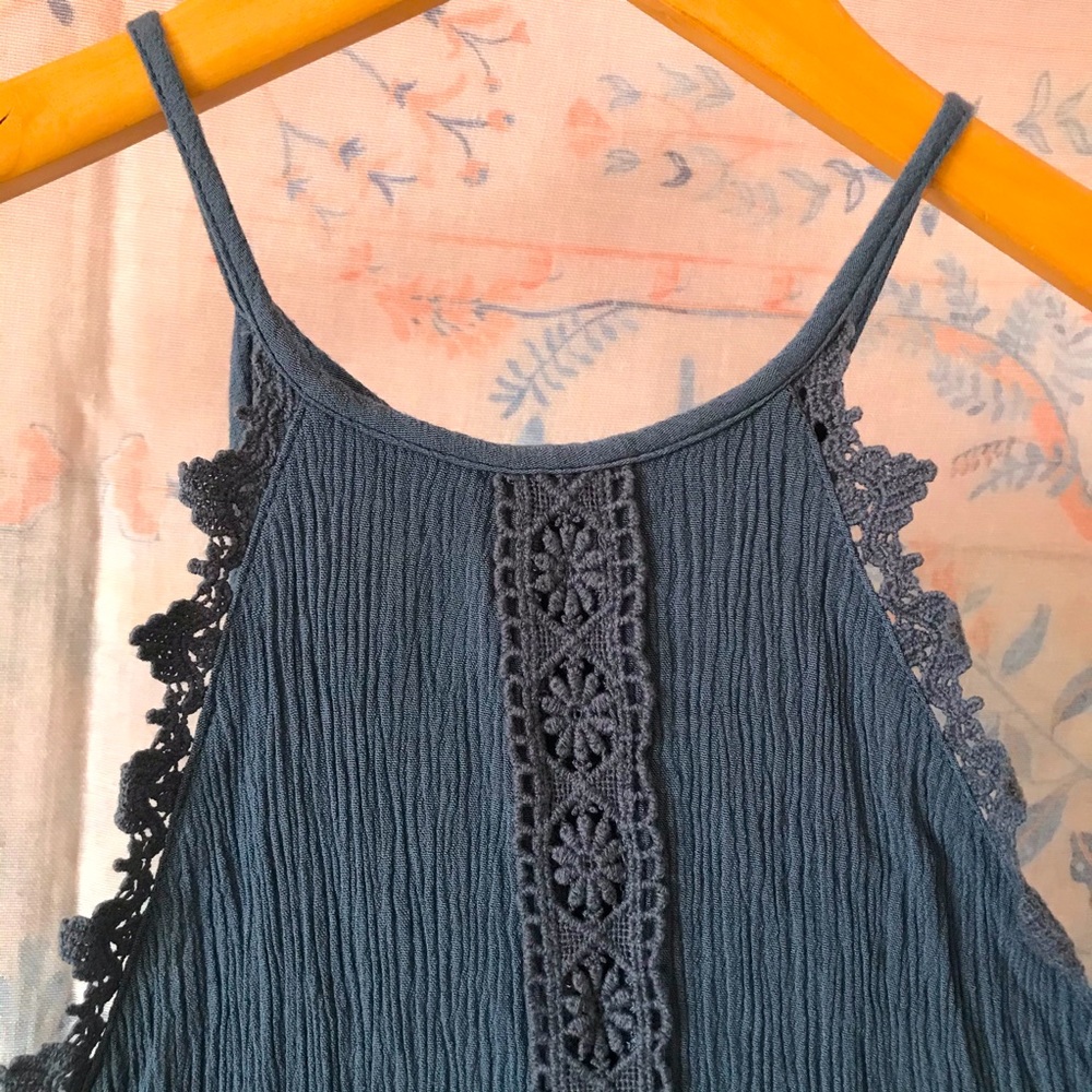 Pac Sun Kendall and Kylie Blue Cropped Halter Top